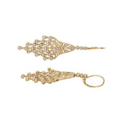 Pendientes araña de diamantes naturales de 2,30 quilates G SI Oro amarillo de 14 quilates