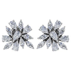 2.30 Ct SI/HI Marquise Pear Diamond Stud Earrings 18 Karat White Gold Jewelry