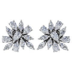 2.30 Ct SI/HI Marquise Pear Diamond Stud Earrings 18 Karat White Gold Jewelry