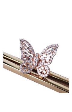 2.30 Mixed Shape Diamonds 18k Gold Butterfly Ring