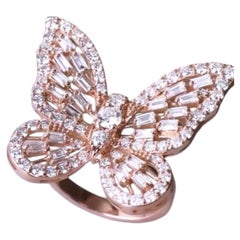 2.30 Mixed Shape Diamonds 18k Gold Butterfly Ring