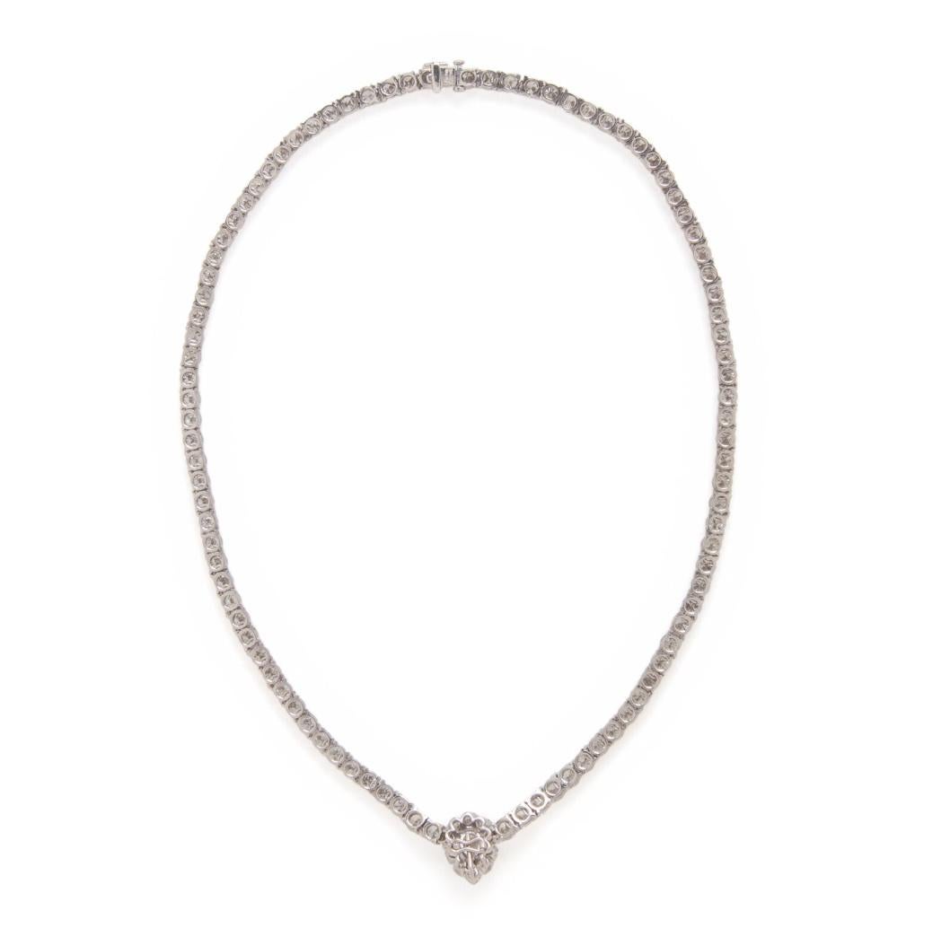Taglio brillante 23,00 Carati Collana con linea di diamanti in vendita