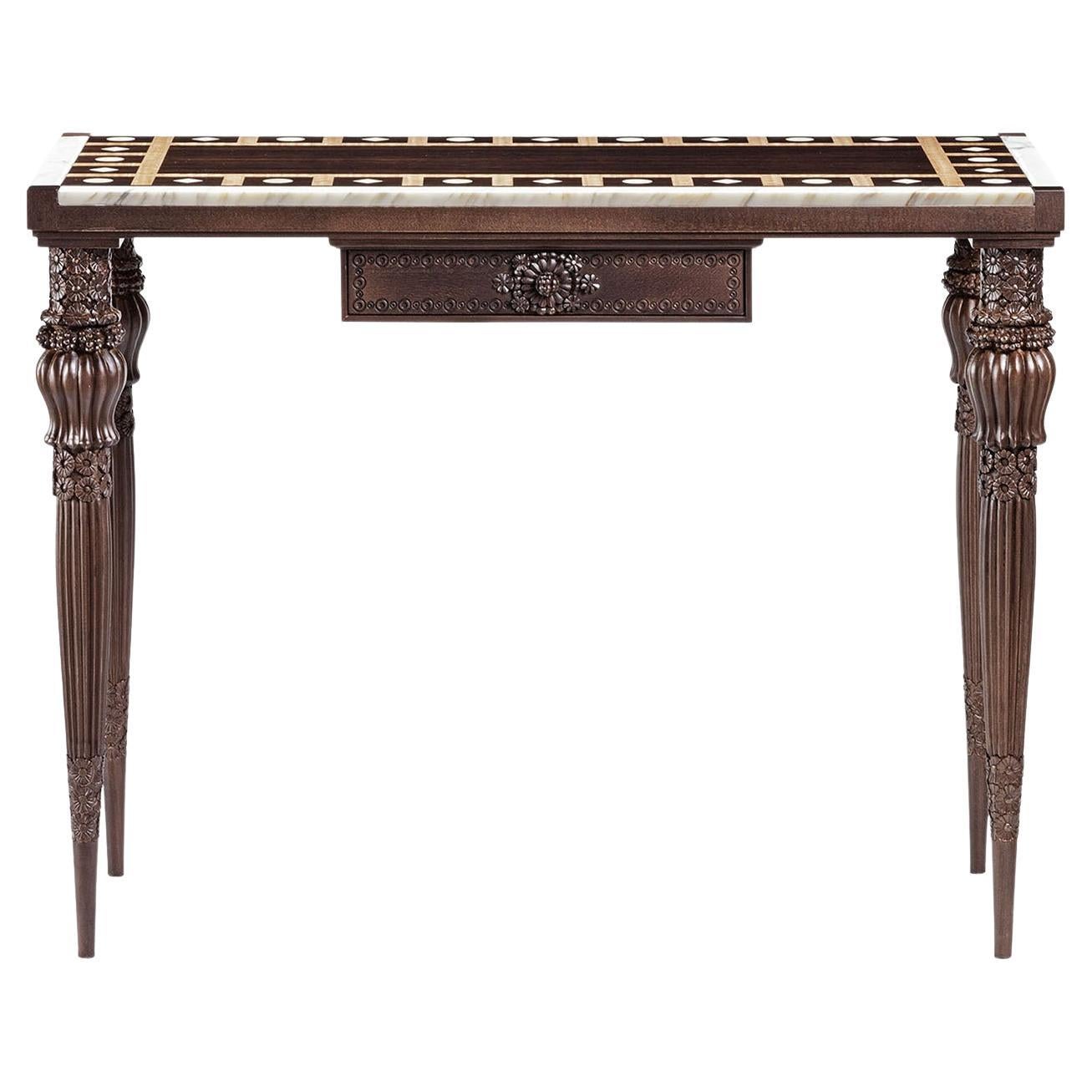 2302 Hand-Craved Wood Console