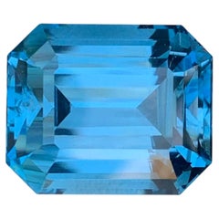 23.05 Carat Natural Loose London Blue Topaz Emerald Shape Gemstone