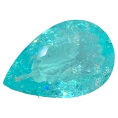 23,07 Carati Naturale Sciolto Certificato Paraiba Tormalina Taglio Pera Mozambico Gemma
