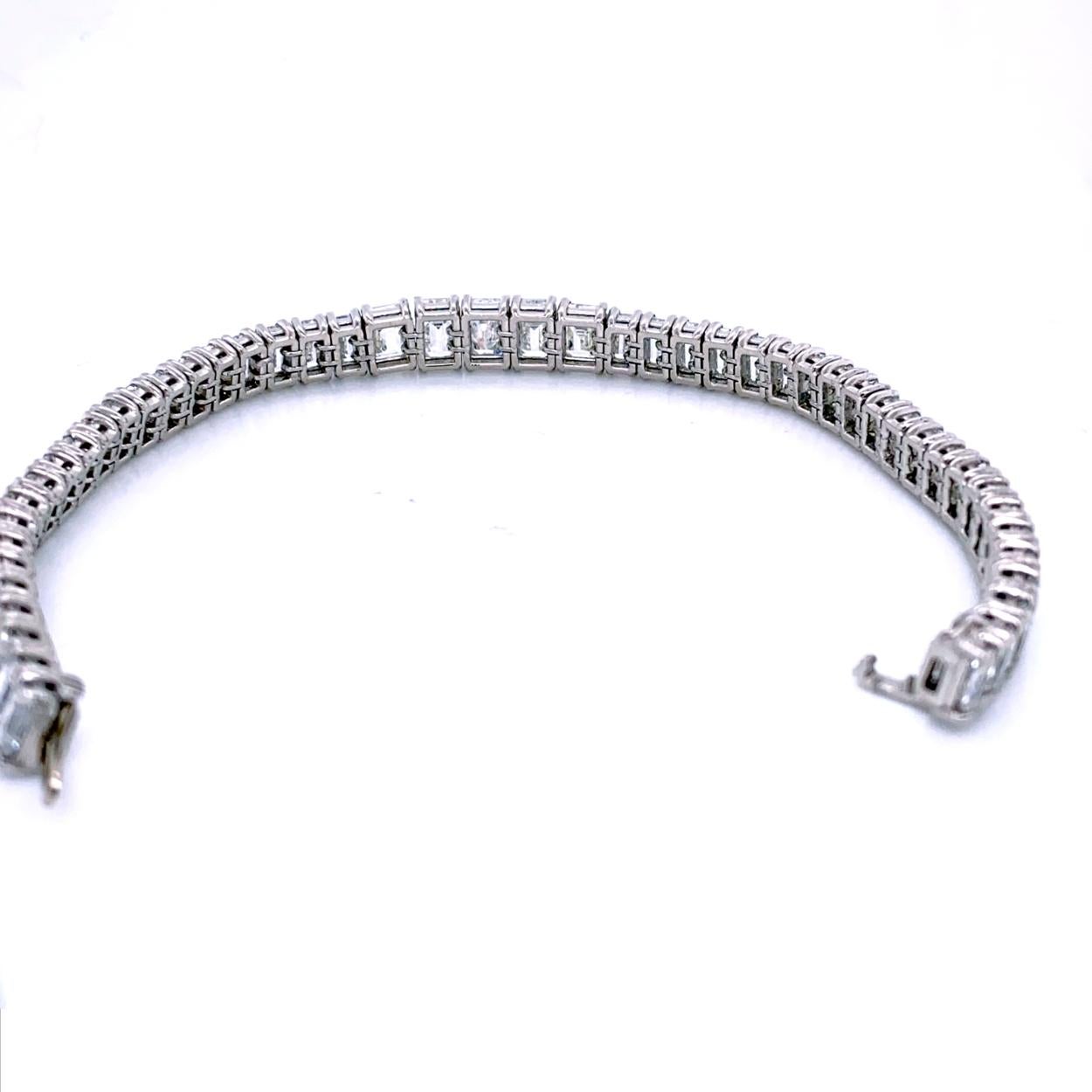 23.09 Carat Emerald Cut Diamond Platinum Tennis Bracelet 1