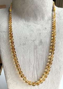 230.90 Carats Citrine Beaded Faceted Balls Fine Jewelry Necklace Natural Gem