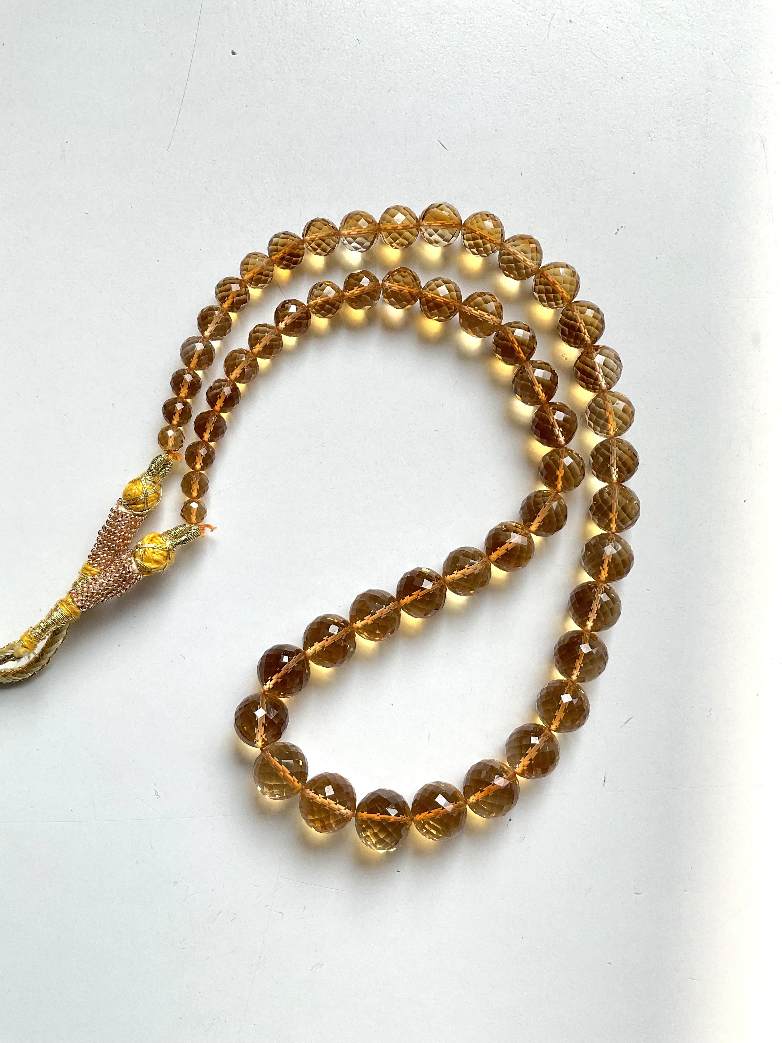 230.90 Carats Citrine Beaded Faceted Balls Fine Jewelry Necklace Natural Gem For Sale 1