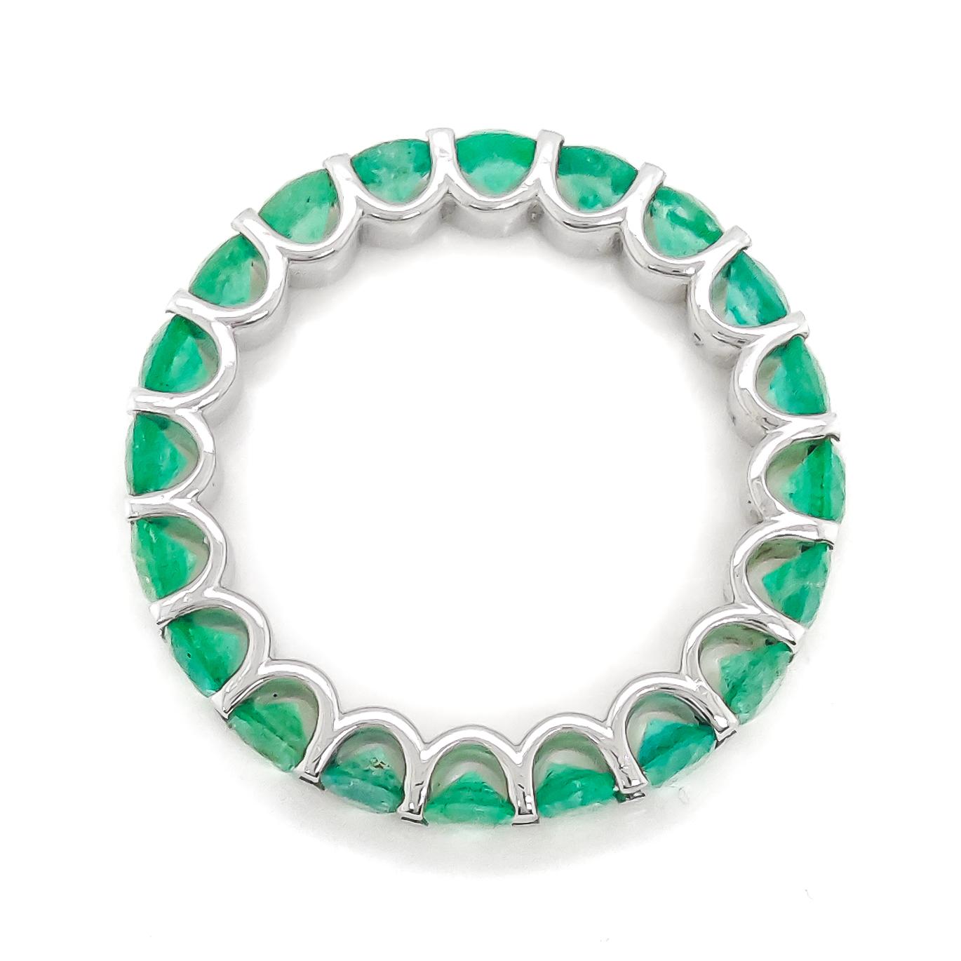 Round Cut 2.30ct Emerald Eternity Ring