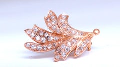2.30ct Natural Diamonds Handmade Floral Form Earrings 14kt Clip Vintage*