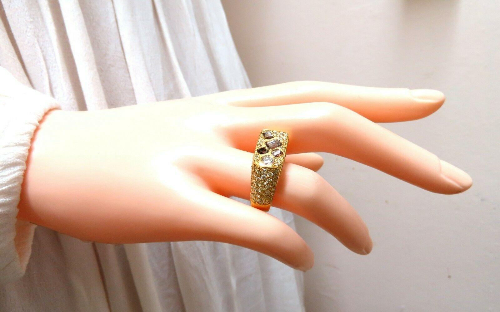 2.30 Carat Natural Fancy Color Diamonds Men's Ring 14Kt Classic Cigar Statement 2