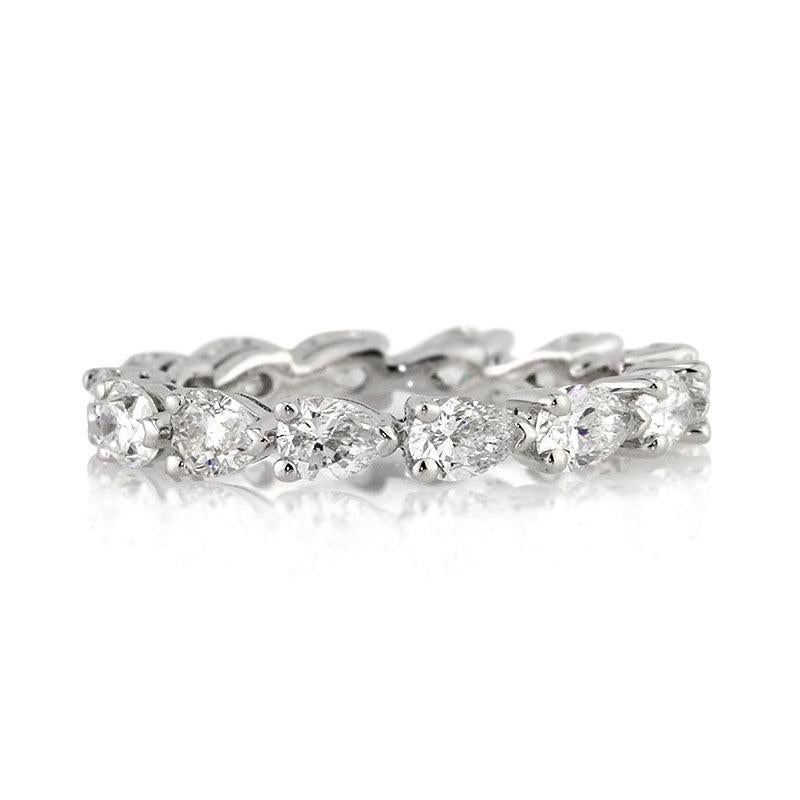 2.30ct Pear Shaped Diamond Eternity Band in Platinum For Sale