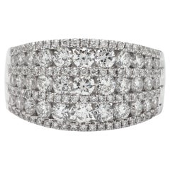 2.30ct Round Diamond Cluster Band in 14k White Gold