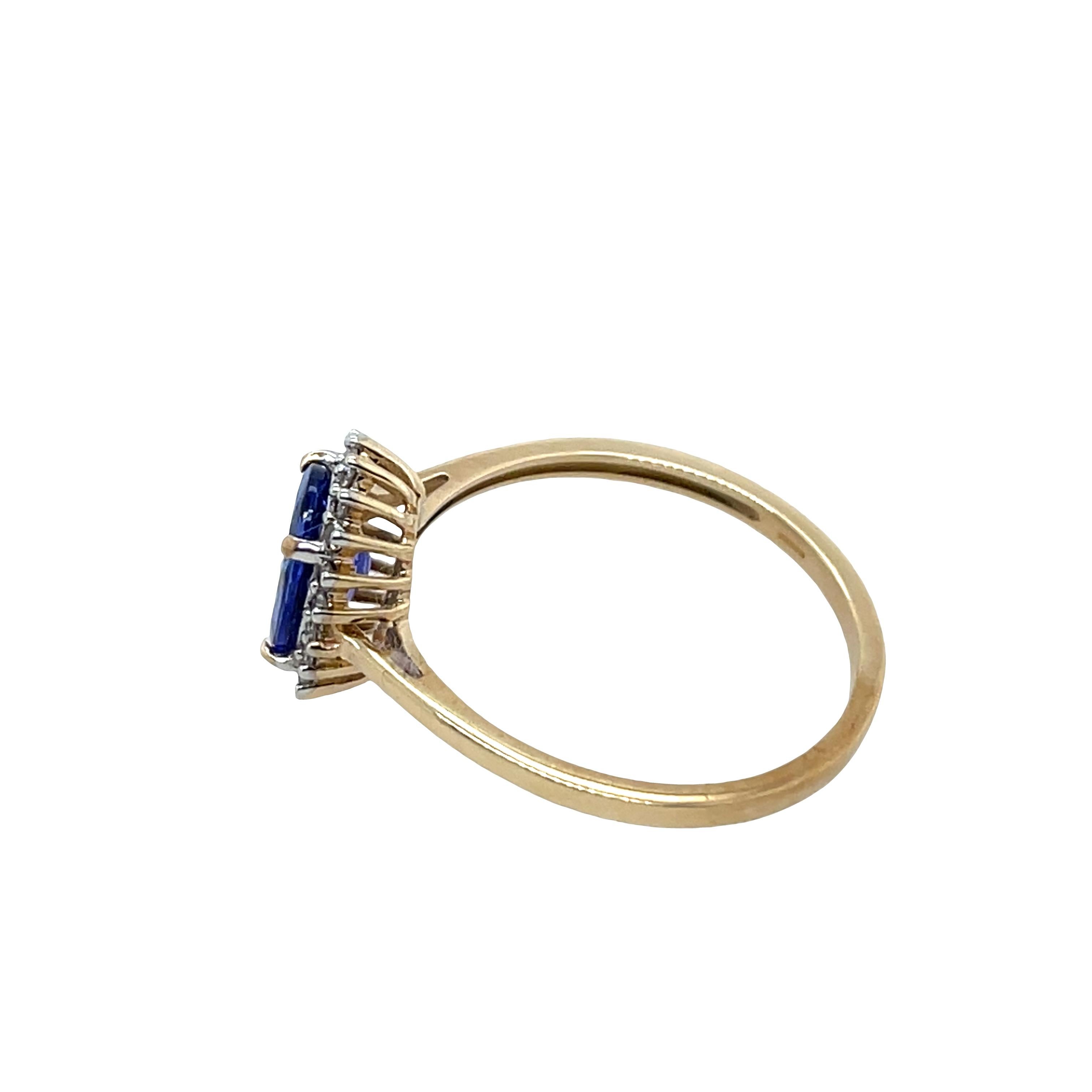 2,30ct Tansanit & Diamant Ring Set in 9ct Gelb- und Weißgold im Zustand „Hervorragend“ im Angebot in London, GB