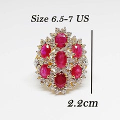 2.30cts Ruby madagasca ring. Sterling Silver on 18K Gold Plated.