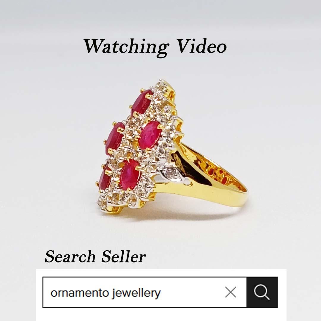 Anillo de rubí madagasca de 2,30cts. Plata de ley sobre chapado en oro de 18 quilates. Renacimiento en venta