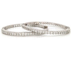 2.30ctw Diamond Inside Out Hoop Earrings in 14K White Gold