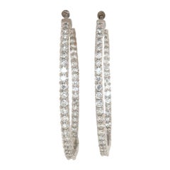 2.30ctw Diamond Inside Out Hoop Earrings in 14K White Gold