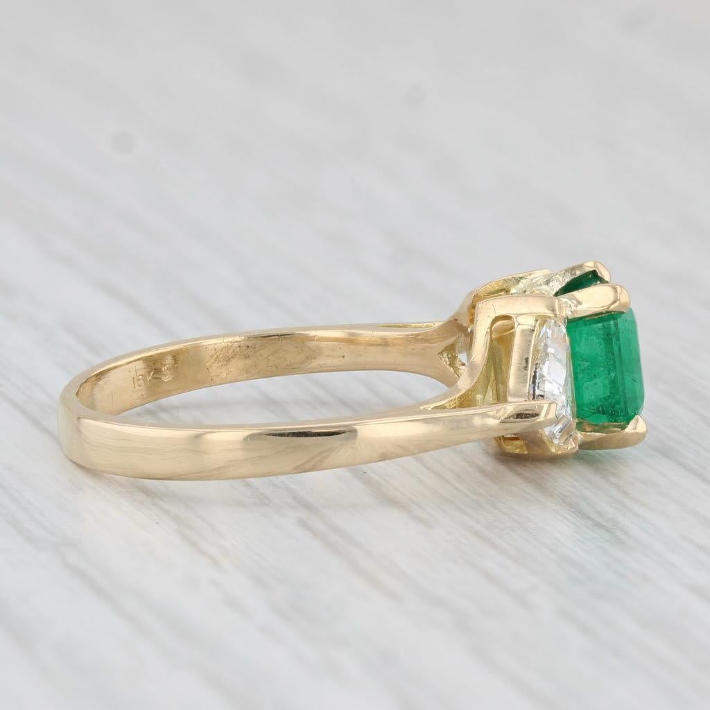 Women's or Men's 2.30ctw Emerald Cut Emerald Diamond Ring 18k Yellow Gold Size 7.5 Engagement GIA For Sale