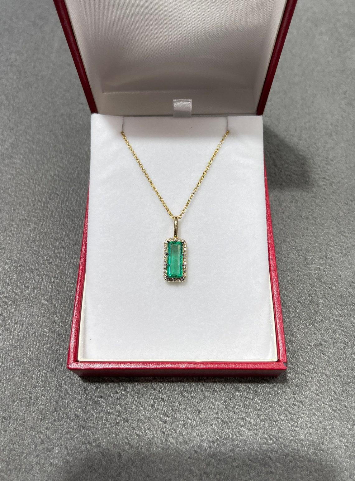 emerald cut necklace pendant