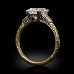 2.31 Carat Asscher Statement Brilliant White 14K Yellow Gold Modern Nobility