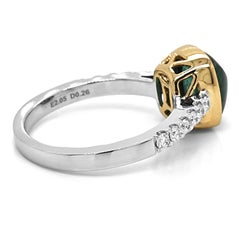 2.31 Carat Emerald and White Diamond White and Yellow Gold Ring
