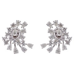 Orecchini a pera con diamante baguette da 2,31 carati in oro bianco massiccio 18k Gioielli di pregio