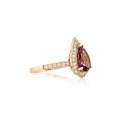 Sunita Nahata Rhodolite 2.31ct. Fancy Ring in 18KRG with White Diamond.