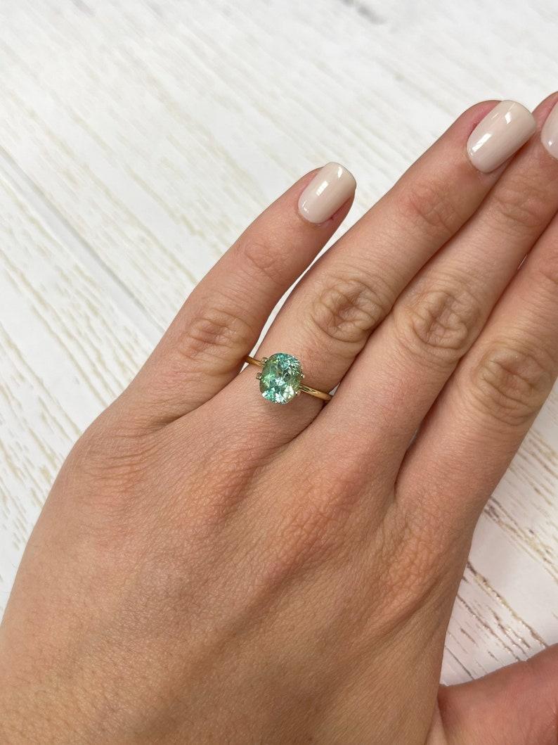 2.31 Carat Seafoam Green Colombian Emerald - Elongated Cushion Cut Genuine Gem For Sale 2