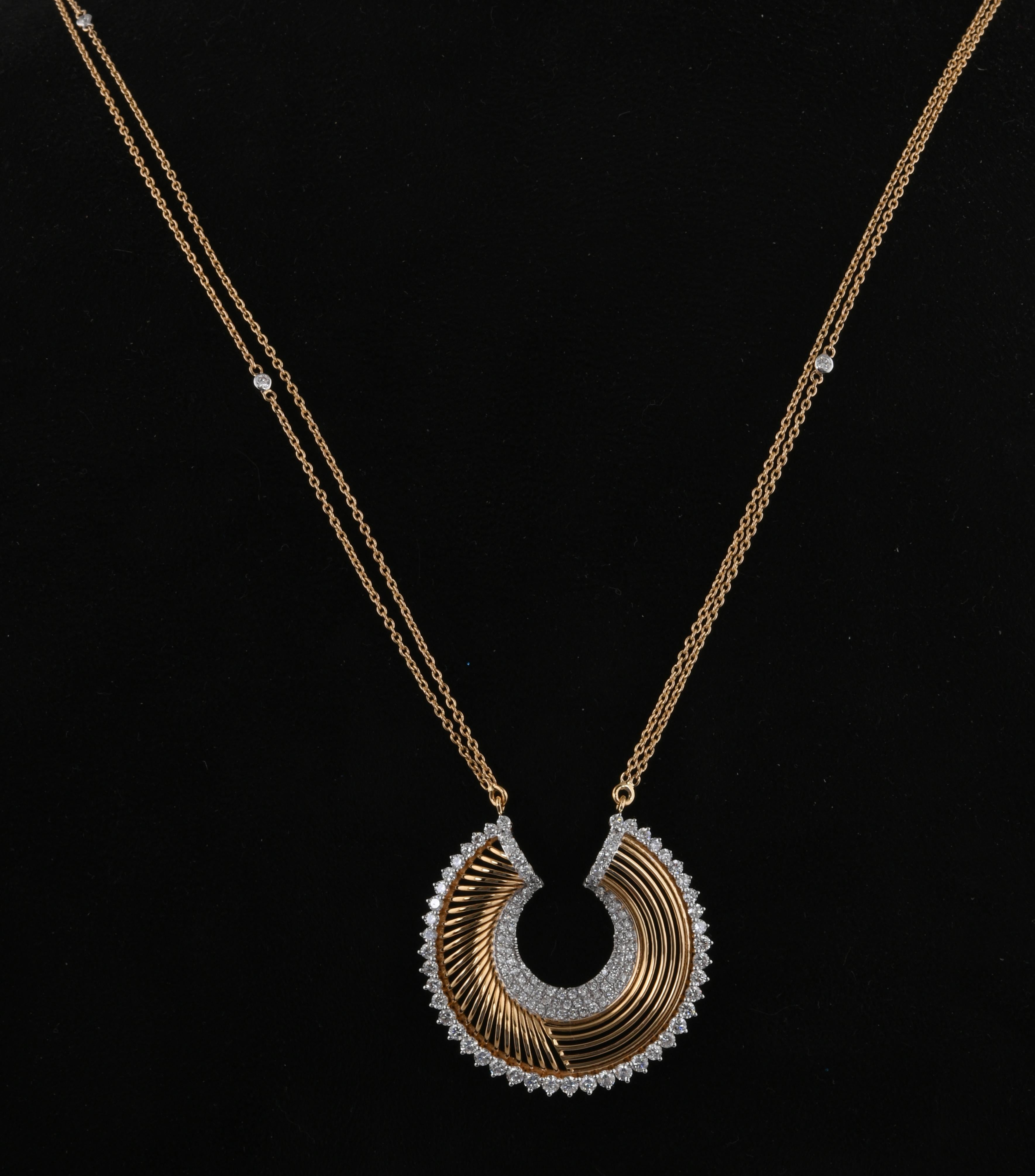 2,31 Carati Si Clarity HI Color Diamante Disegnatore Collana in Oro 14 Karati In condizioni Nuovo in vendita a Diera, Dubai
