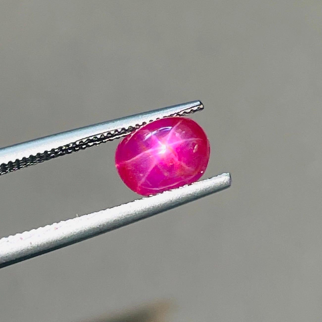 2.31 Ct ICA Certificate Natural Star Ruby unheated Burma transparent Pinkish red For Sale 5