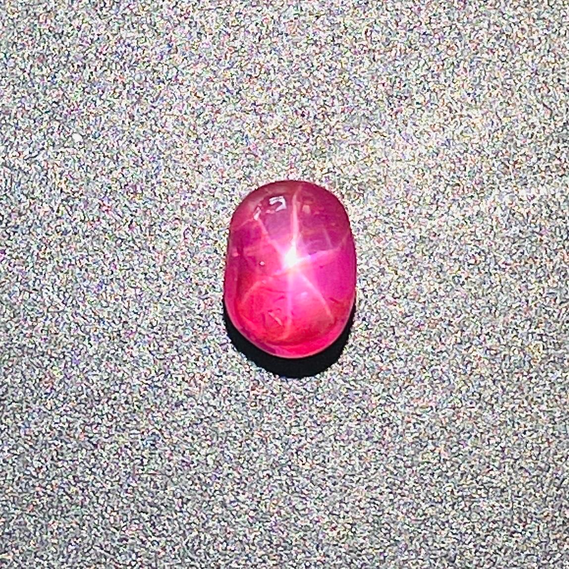 2.31 Ct ICA Certificate Natural Star Ruby unheated Burma transparent Pinkish red For Sale 6