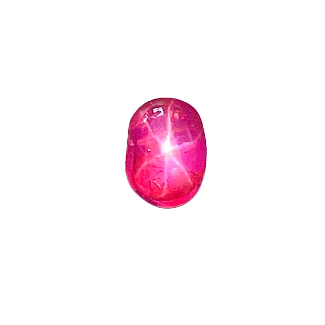 Cabochon 2.31 Ct ICA Certificate Natural Star Ruby unheated Burma transparent Pinkish red For Sale