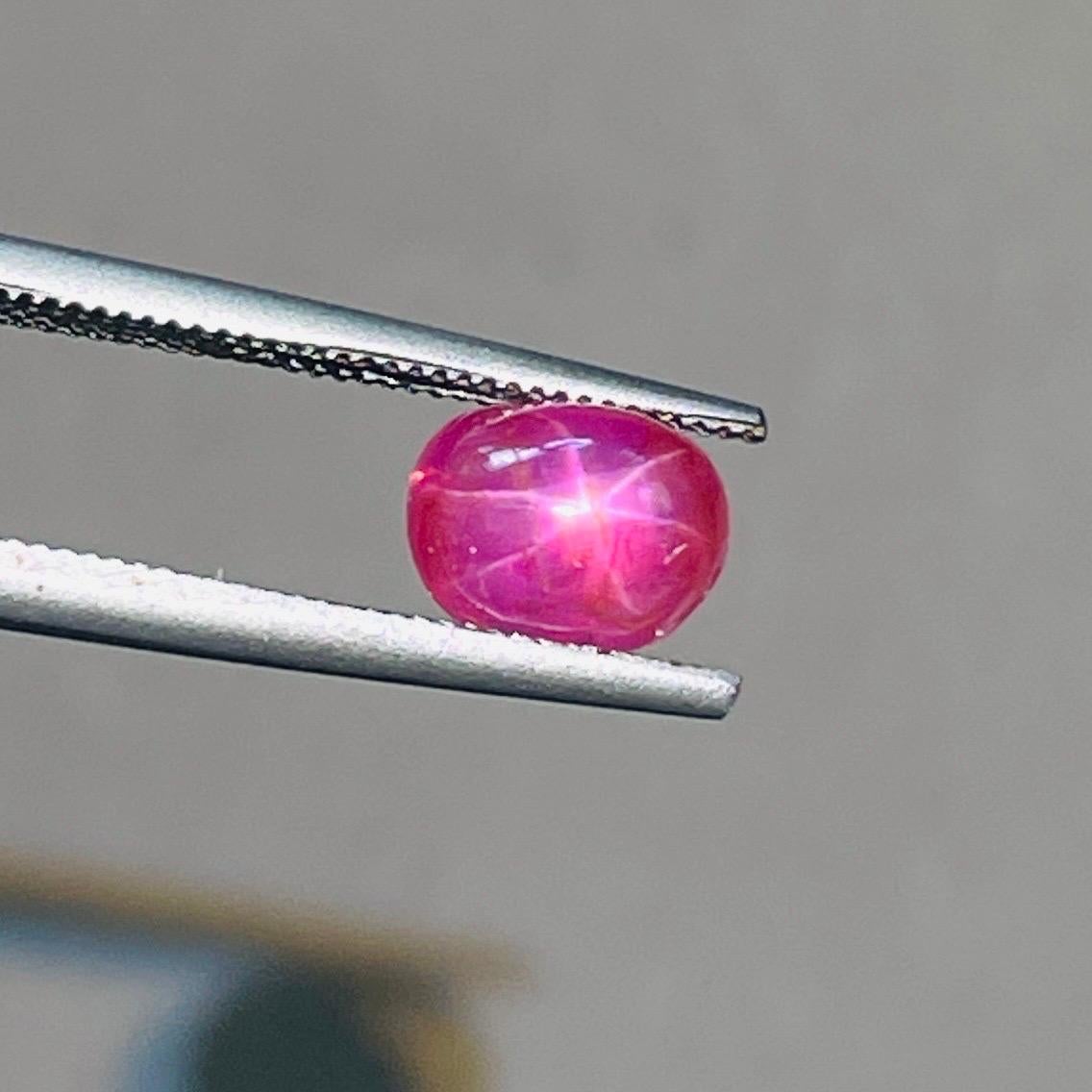2.31 Ct ICA Certificate Natural Star Ruby unheated Burma transparent Pinkish red In New Condition For Sale In bangkok, TH