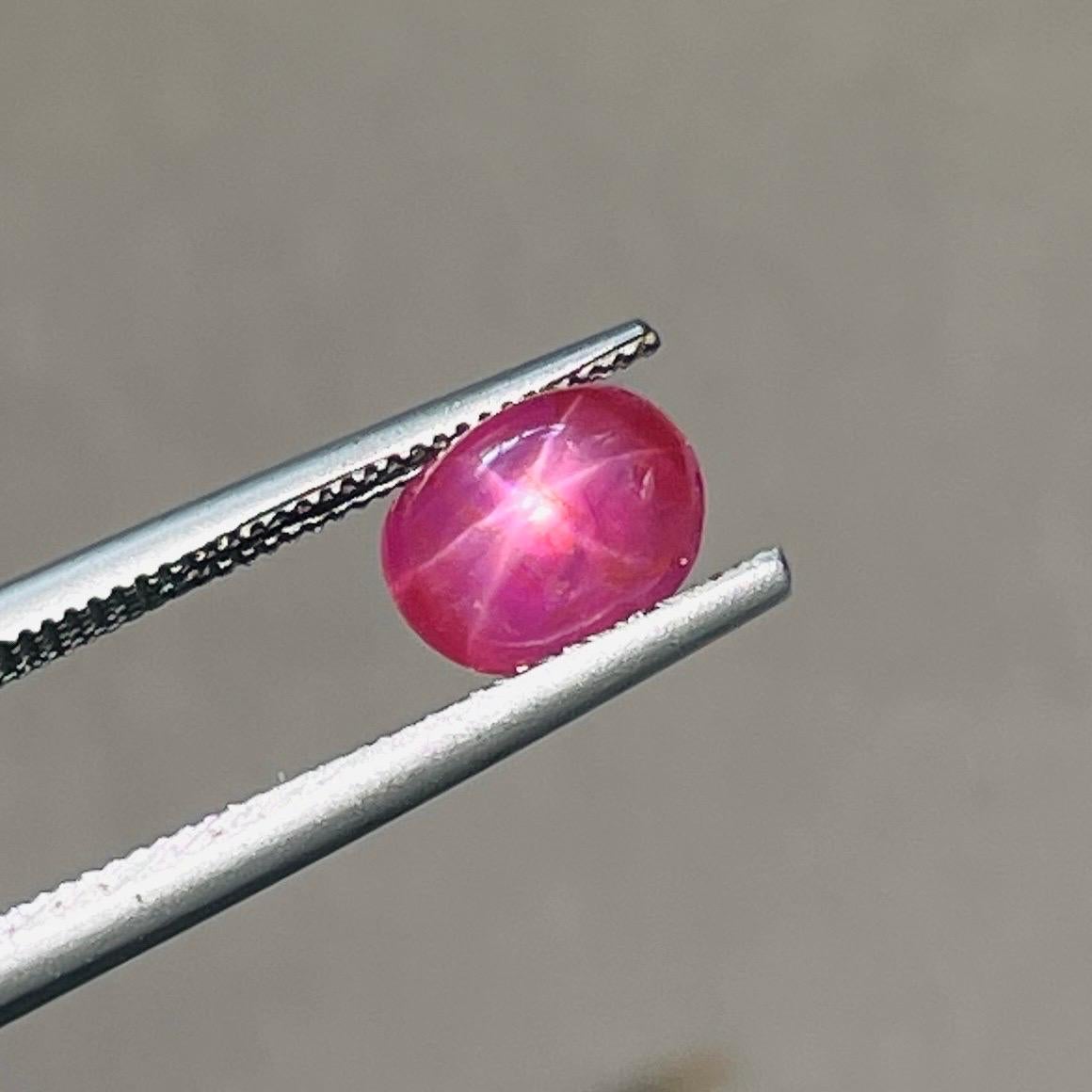 Women's or Men's 2.31 Ct ICA Certificate Natural Star Ruby unheated Burma transparent Pinkish red For Sale