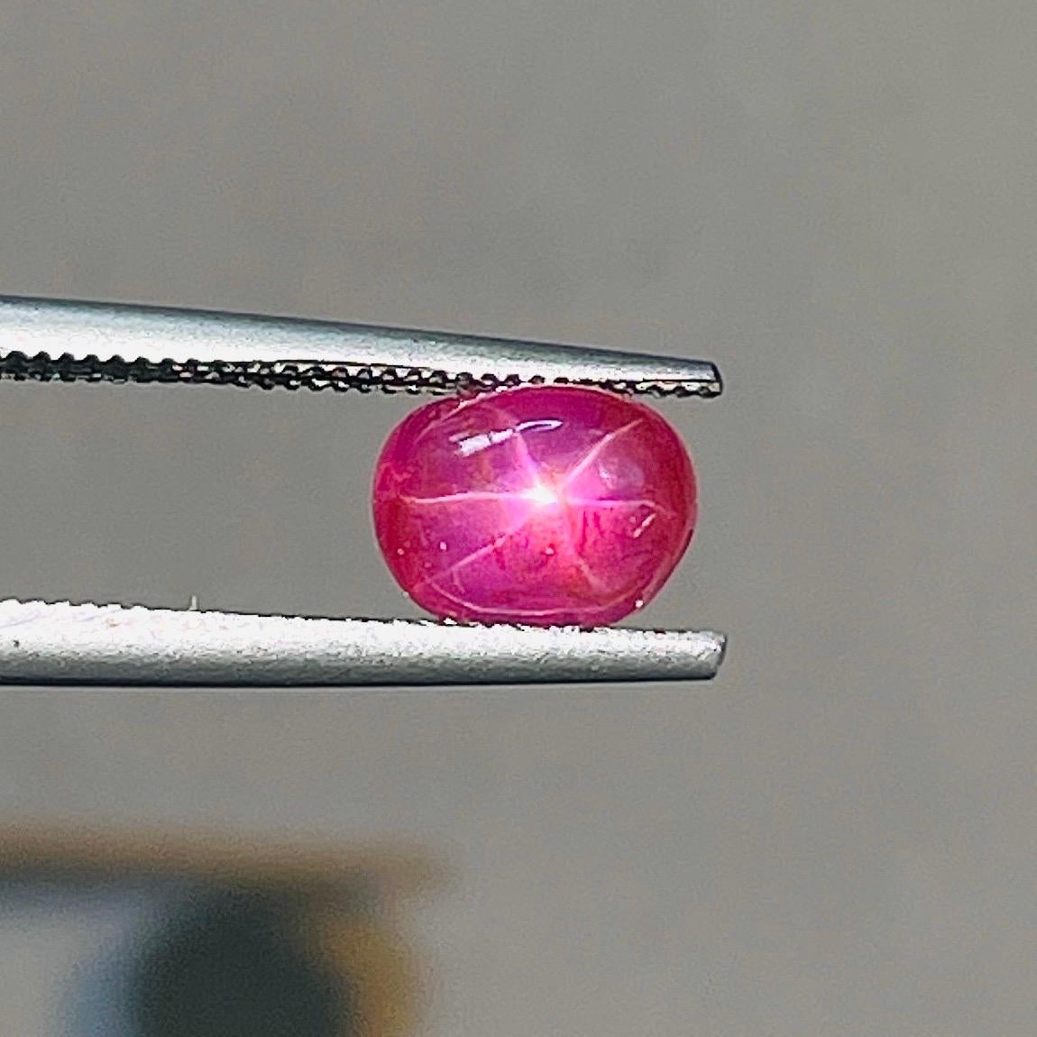 2.31 Ct ICA Certificate Natural Star Ruby unheated Burma transparent Pinkish red For Sale 1