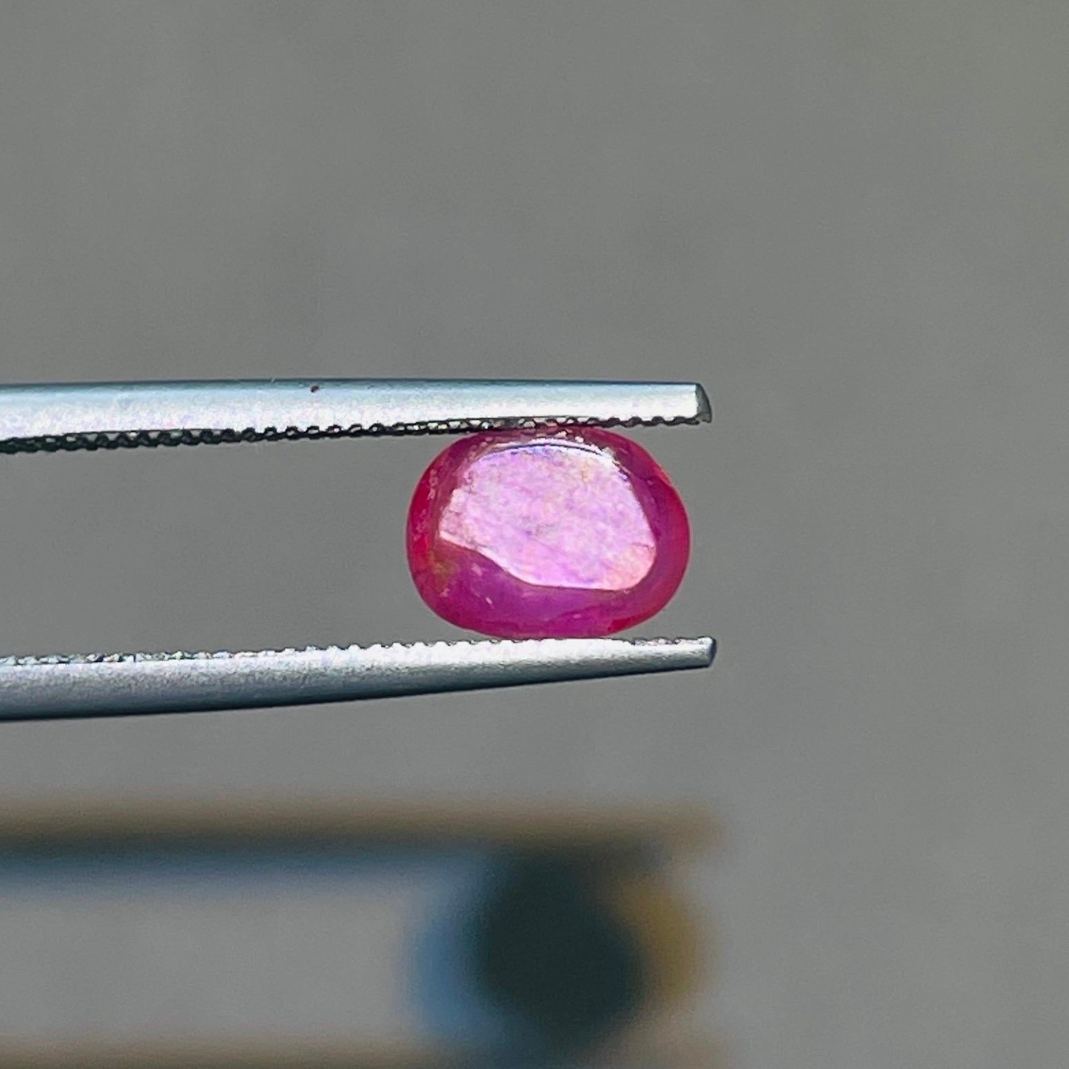 2.31 Ct ICA Certificate Natural Star Ruby unheated Burma transparent Pinkish red For Sale 2