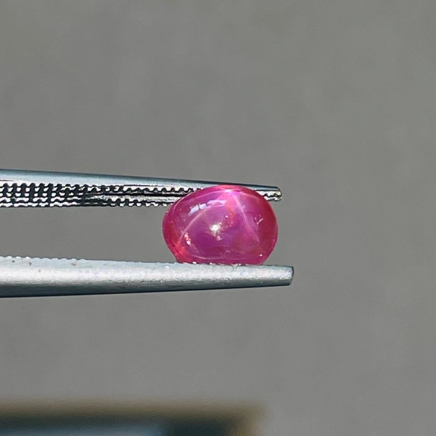 2.31 Ct ICA Certificate Natural Star Ruby unheated Burma transparent Pinkish red For Sale 3