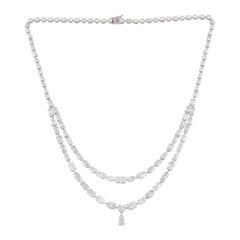 23.10 Carat 14 Karat Gold Multi Strand Diamond Necklace