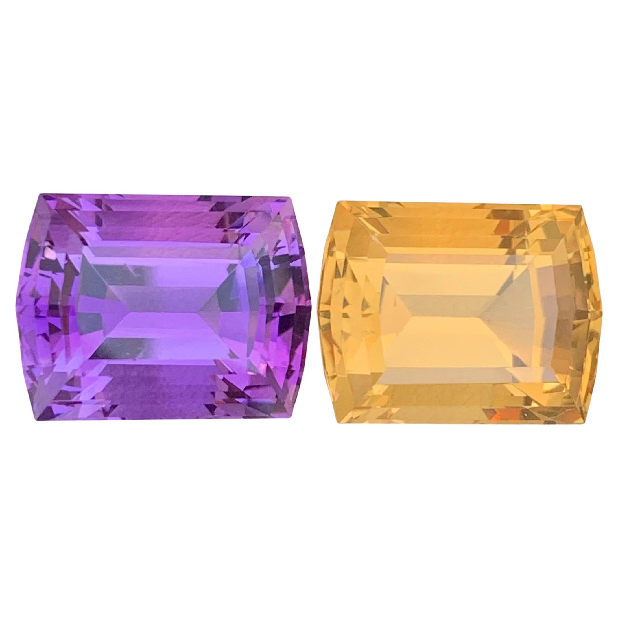 23.10 Carat Natural Loose Amethyst Citrine Reverse Pair Gemstone