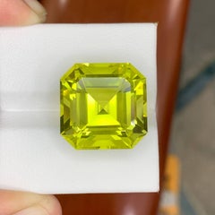 23.10 Carat Natural Loose Lemon Color Citrine Asscher Cut Brazilian Gemstone