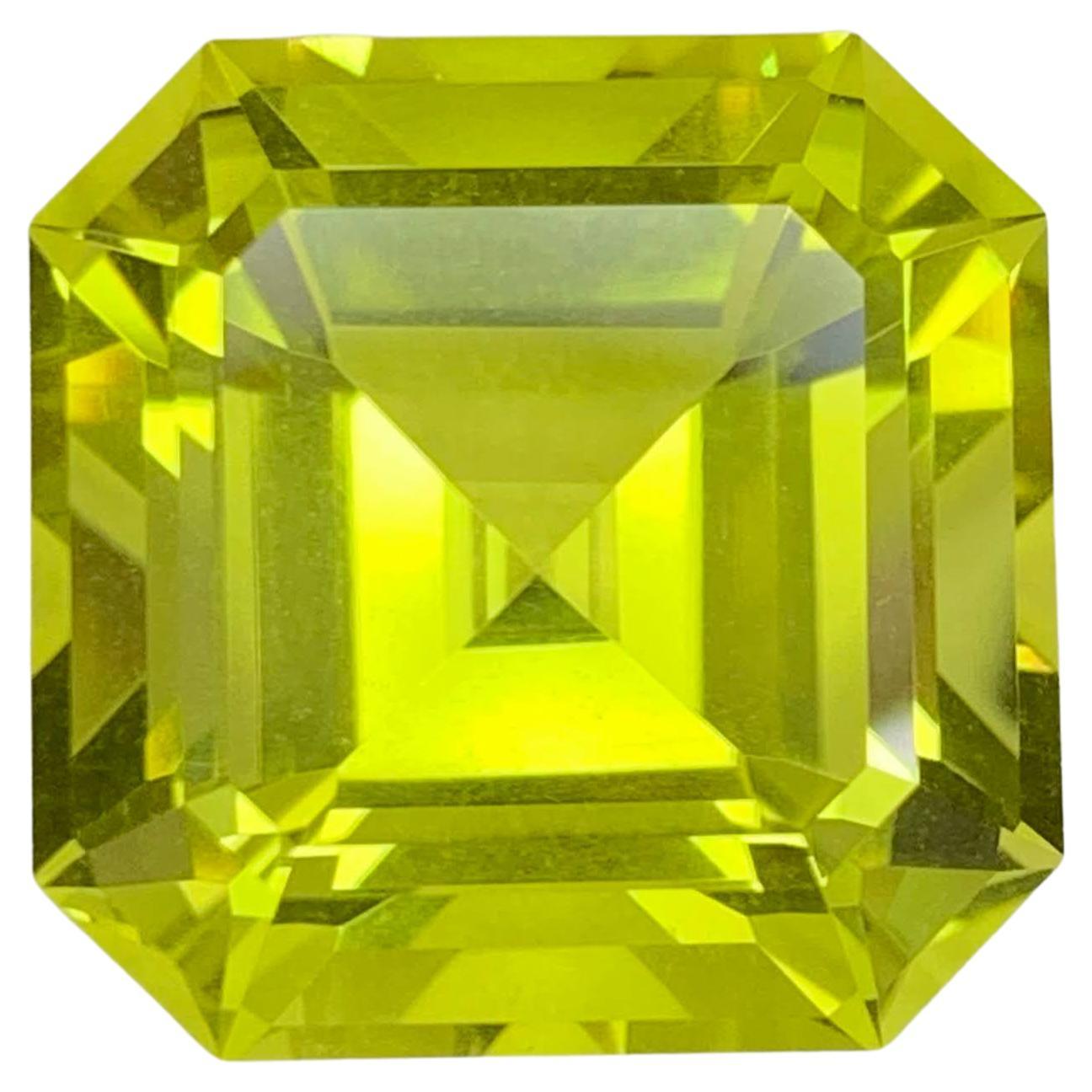 23.10 Carat Natural Loose Lemon Color Citrine Asscher Cut Brazilian Gemstone