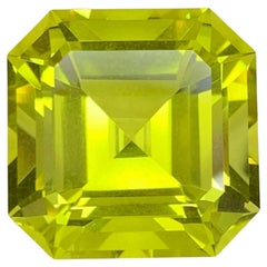 23.10 Carat Natural Loose Lemon Color Citrine Asscher Cut Brazilian Gemstone