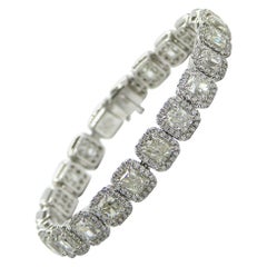23.10 Carat Radiant Cut Diamond Bracelet - 18K White Gold