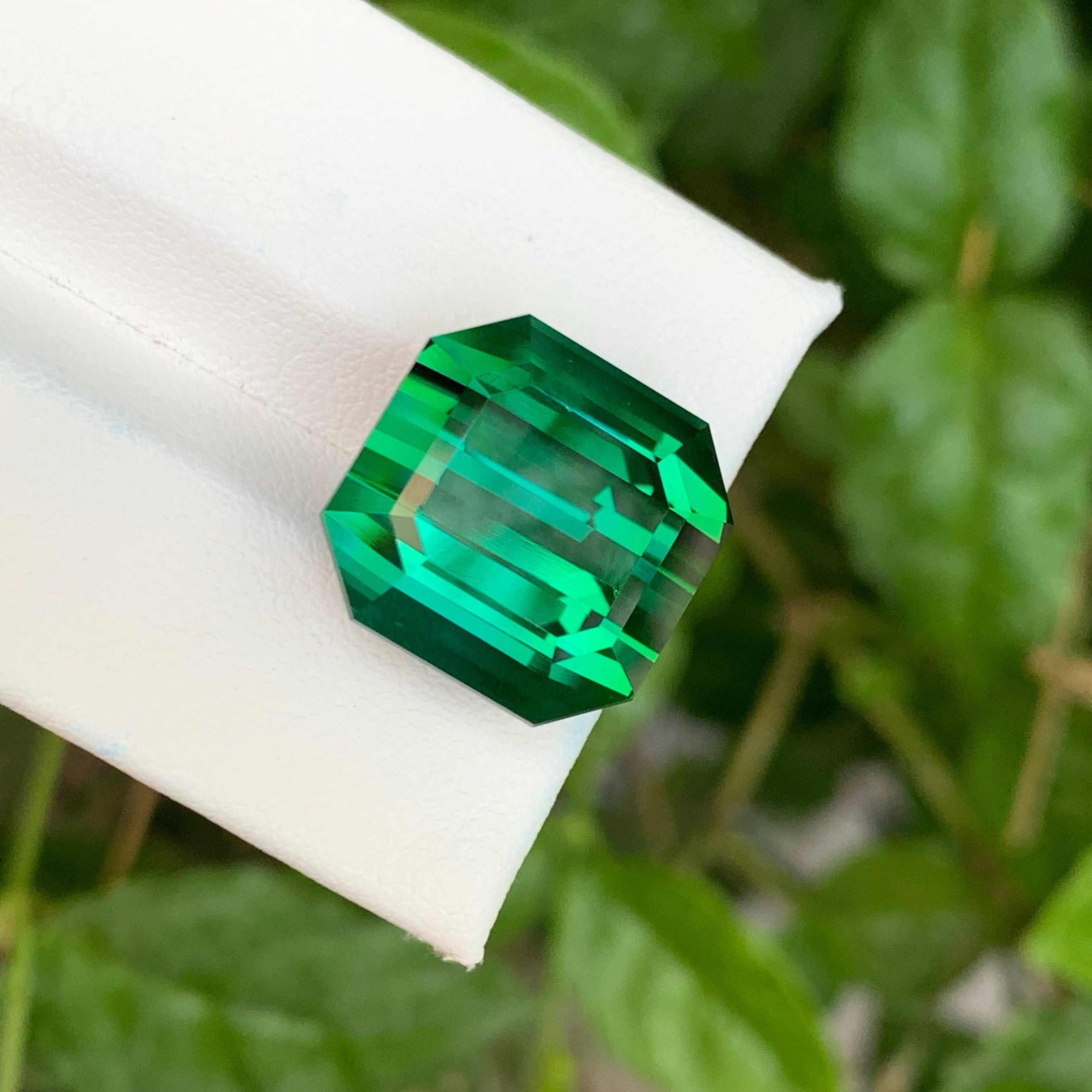 23.15 Carat Loose Greenish Blue Tourmaline Asscher Cut Natural Afghan Gemstone For Sale 6