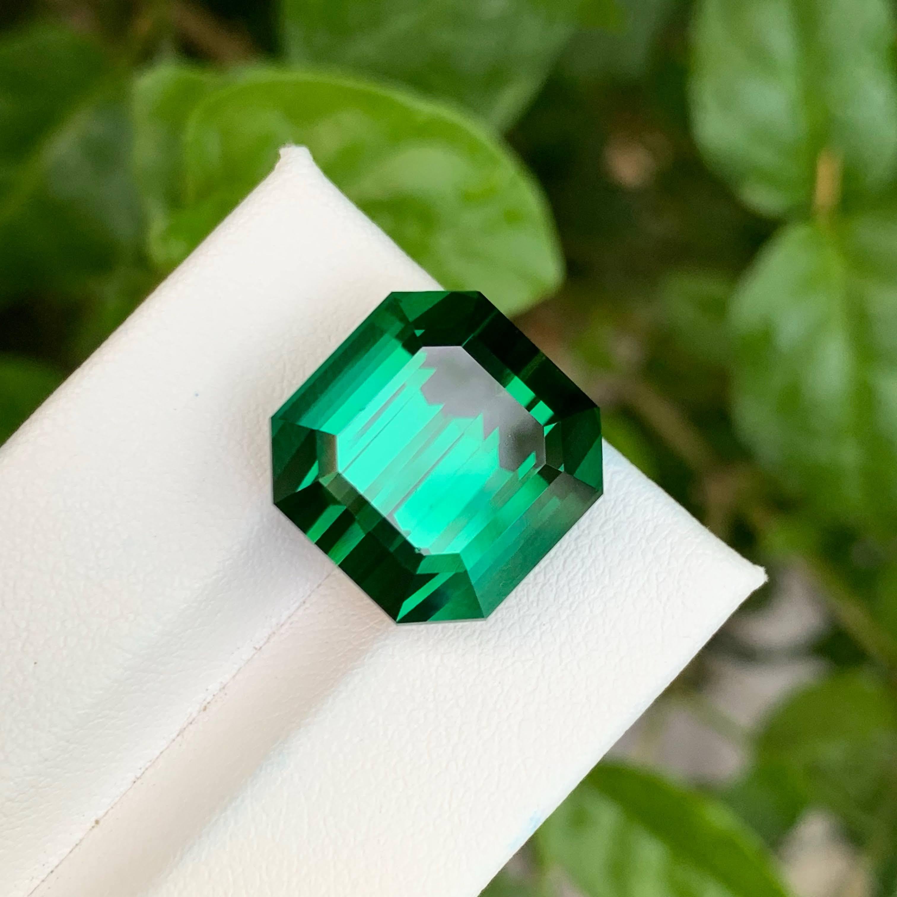 23.15 Carat Loose Greenish Blue Tourmaline Asscher Cut Natural Afghan Gemstone For Sale 7