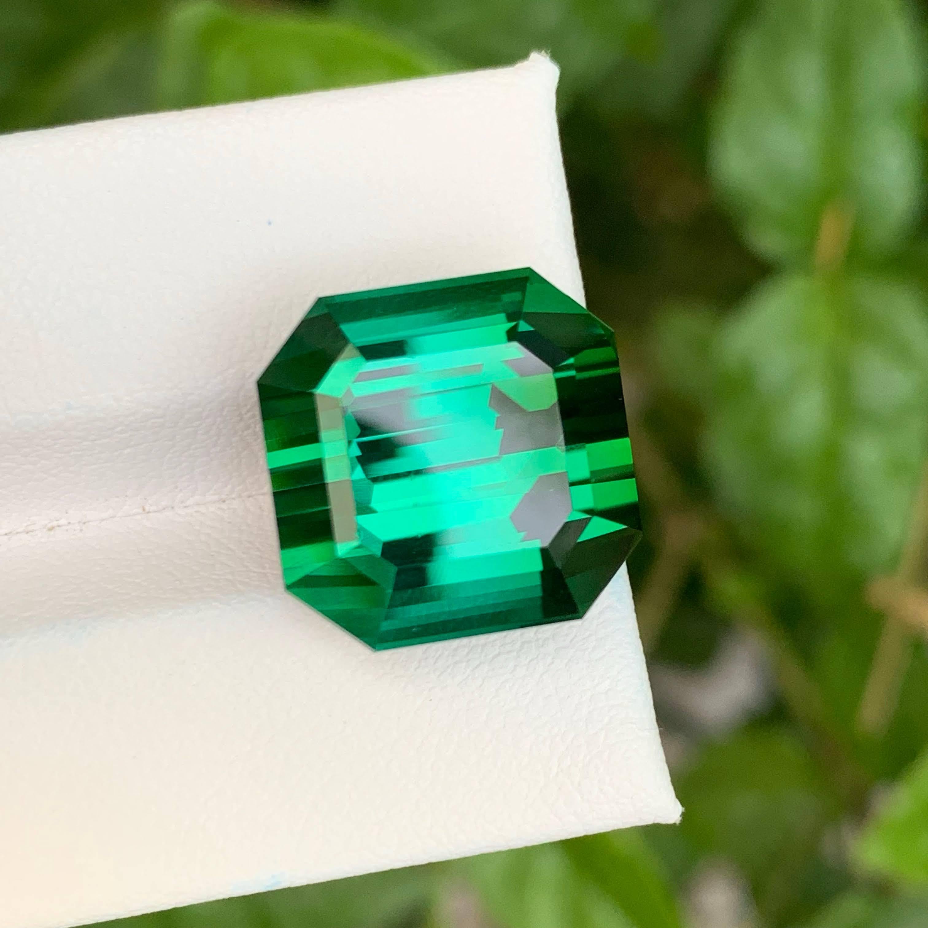 23.15 Carat Loose Greenish Blue Tourmaline Asscher Cut Natural Afghan Gemstone For Sale 3