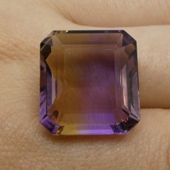 23.19 ct Square Ametrine, 100% Natural Very Rare Single Source Gem from Bolivia