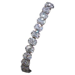 23.19carat Daniella GIA Certified 33 Oval Riviera Tennis Bracelet Crafted Plat