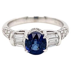 Anello di fidanzamento con zaffiro e diamante da 2.31 carati totali